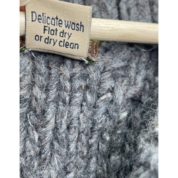 Fair & Square Sweater Womens Knit Taupe Handmade 100% Wool Sz XL‎ Flaw, Heavy - Picture 5 of 10